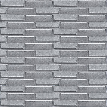 3D панель самоклеюча кладка срібло 770х700х5 мм (034) SW-00000217