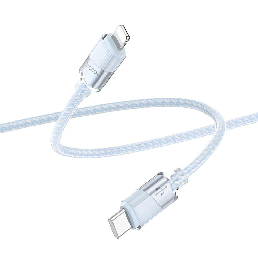Кабель USB Hoco U132 PD27W Type-C to Lightning 1.2m Колір Блакитний
