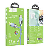 Кабель USB Hoco U132 PD27W Type-C to Lightning 1.2m Колір Блакитний, фото 4