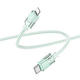 Кабель USB Hoco U132 PD27W Type-C to Lightning 1.2m Колір Блакитний, фото 6
