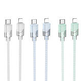 Кабель USB Hoco U132 PD27W Type-C to Lightning 1.2m Колір Блакитний, фото 7