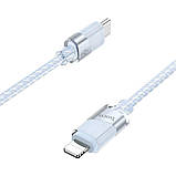 Кабель USB Hoco U132 PD27W Type-C to Lightning 1.2m Колір Блакитний, фото 8