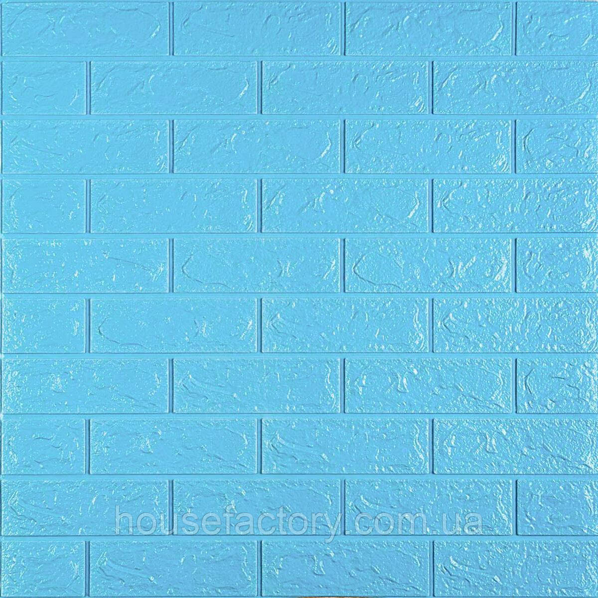 3D панель самоклеюча цегла Блакитна 700х770х5мм (005-5) SW-00000297