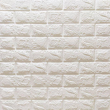 3D панель самоклеюча цегла Білий Матовий 700х770х7мм (001-7M) SW-00000586