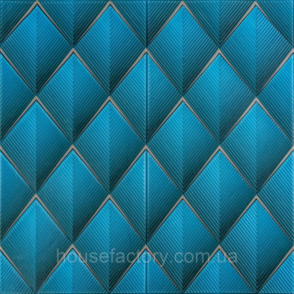 Панель стінова 3D 700х700х4мм ромб синій (D) SW-00001985