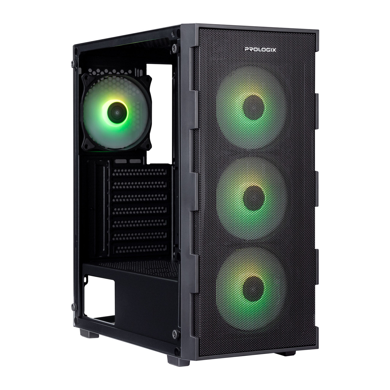 Корпус Prologix E115 Tempered Glass&Mesh Black, фото 1