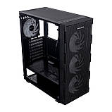 Корпус Prologix E115 Tempered Glass&Mesh Black, фото 3