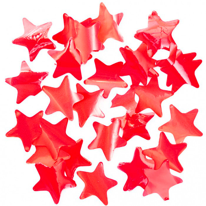 Конфетті зірки червоні 50 гр 35 мм