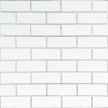 Панель стінова 70*70cm*5mm біла цегла зі сріблом (D) SW-00001502