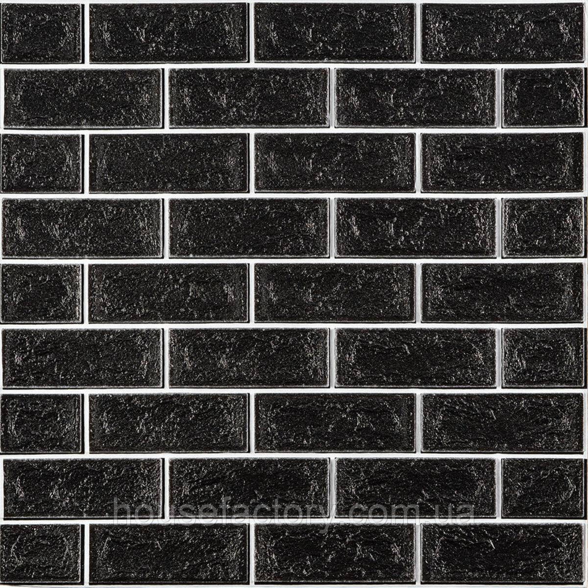 Панель стінова 70*70cm*5mm чорна цегла з білим (D) SW-00001503
