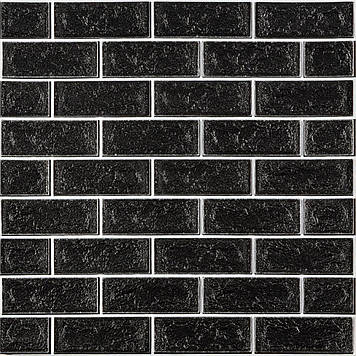 Панель стінова 70*70cm*5mm чорна цегла з білим (D) SW-00001503