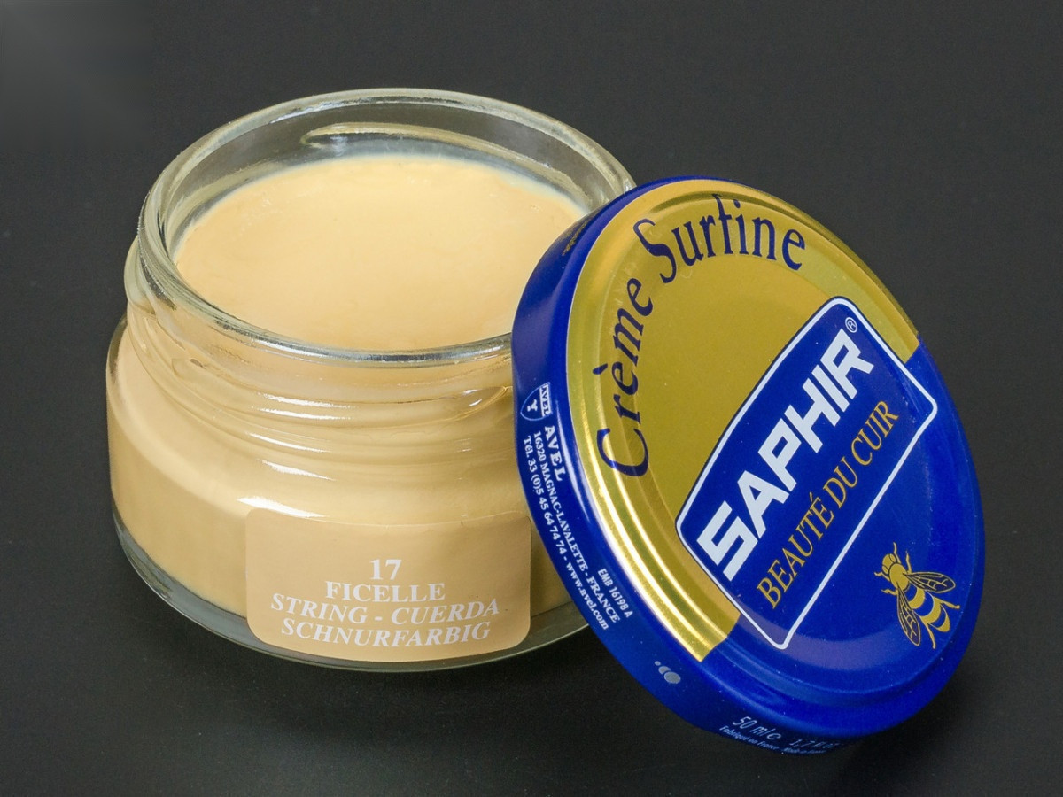 Зволожуючий крем для взуття Saphir Creme Surfine, кол. охра (17), 50 мл