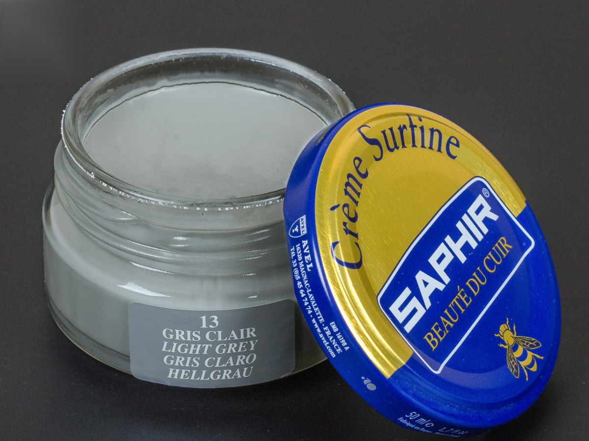 Зволожуючий крем для взуття Saphir Creme Surfine, кол. світло-сірий (13), 50 мл