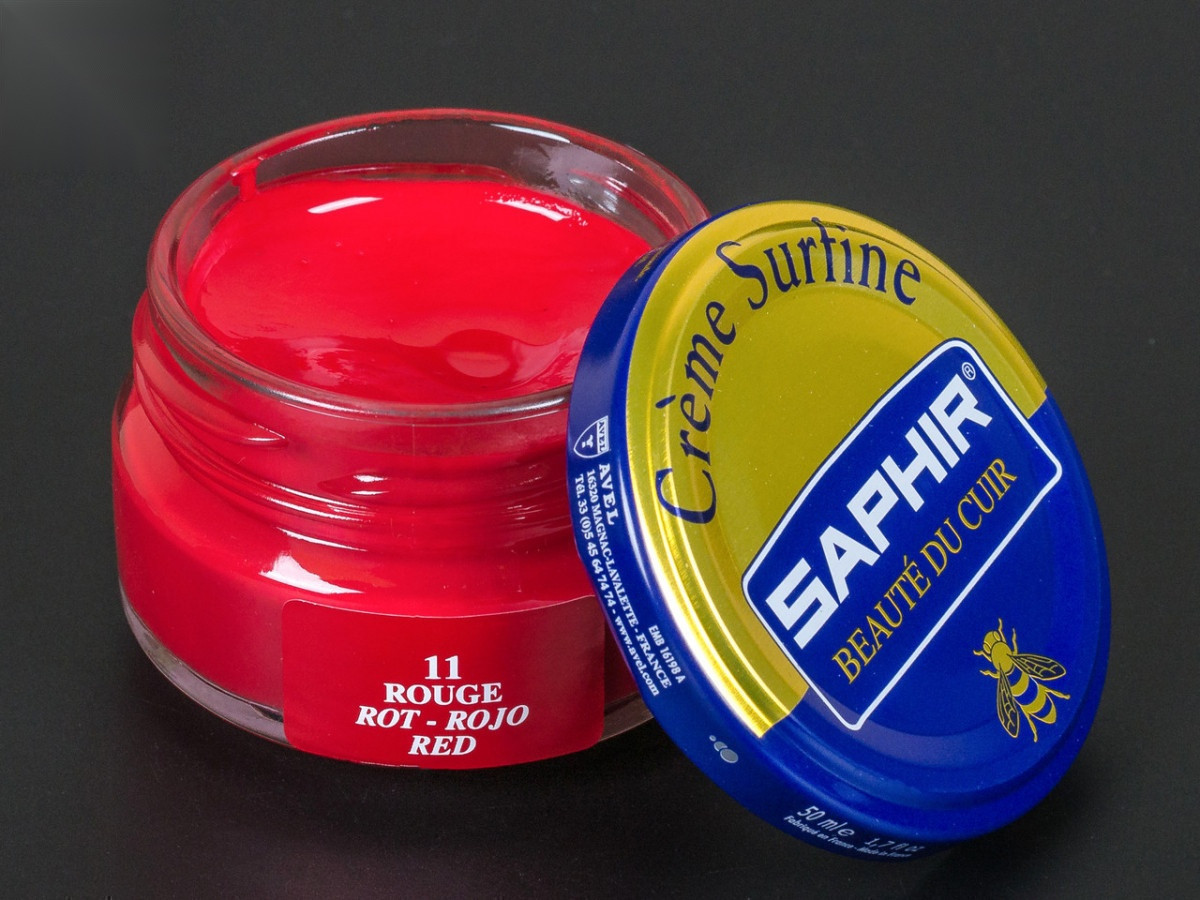 Зволожуючий крем для взуття Saphir Creme Surfine, кол. червоний (11), 50 мл