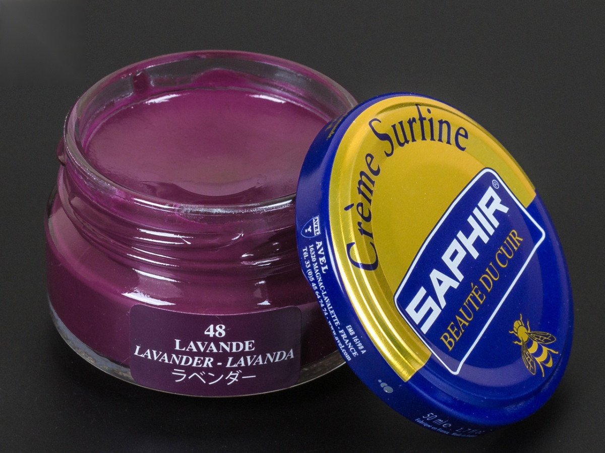 Зволожуючий крем для взуття Saphir Creme Surfine, кол. лаванда (48), 50 мл