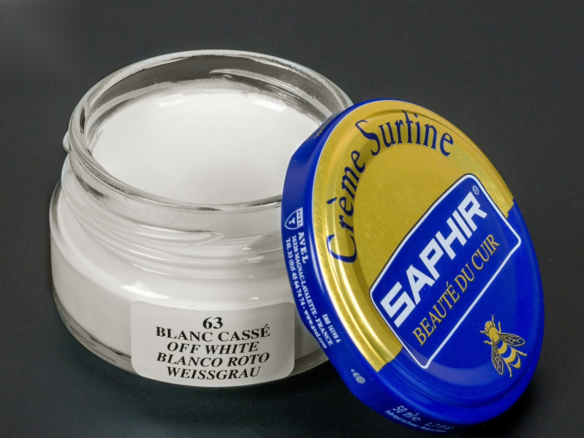 Зволожуючий крем для взуття Saphir Creme Surfine, кол. брудно-білий (63), 50 мл