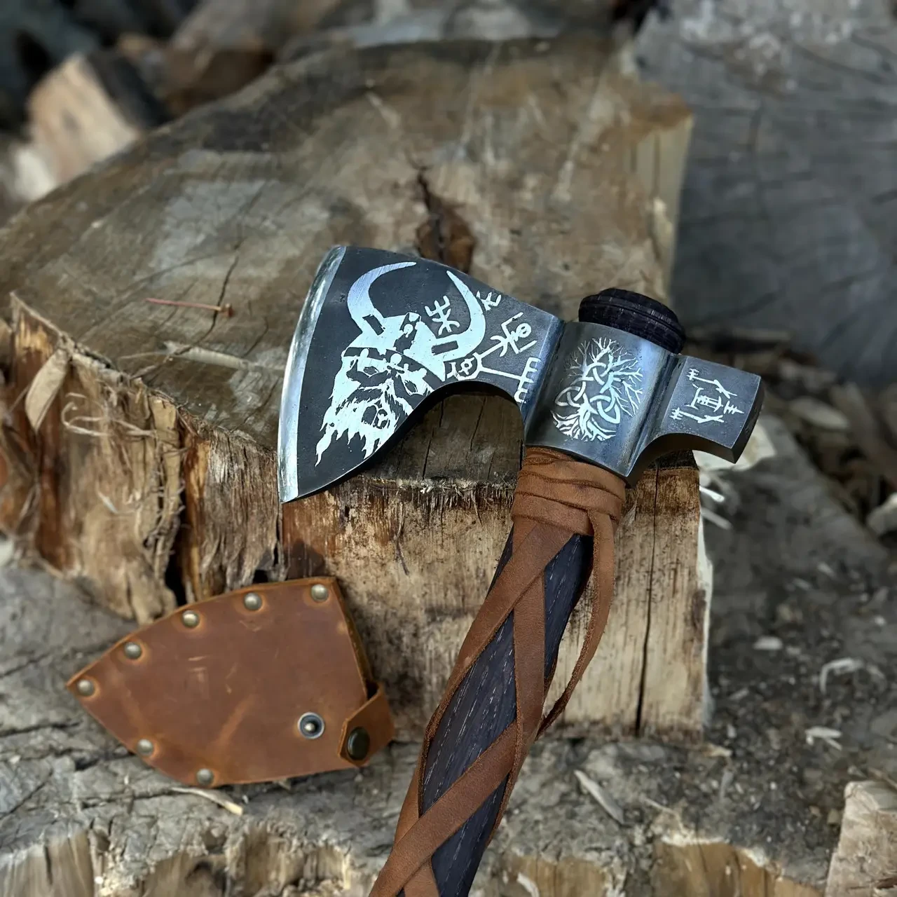 Сокира кована Вікінг сталь 65Г Gorillas BBQ TR35