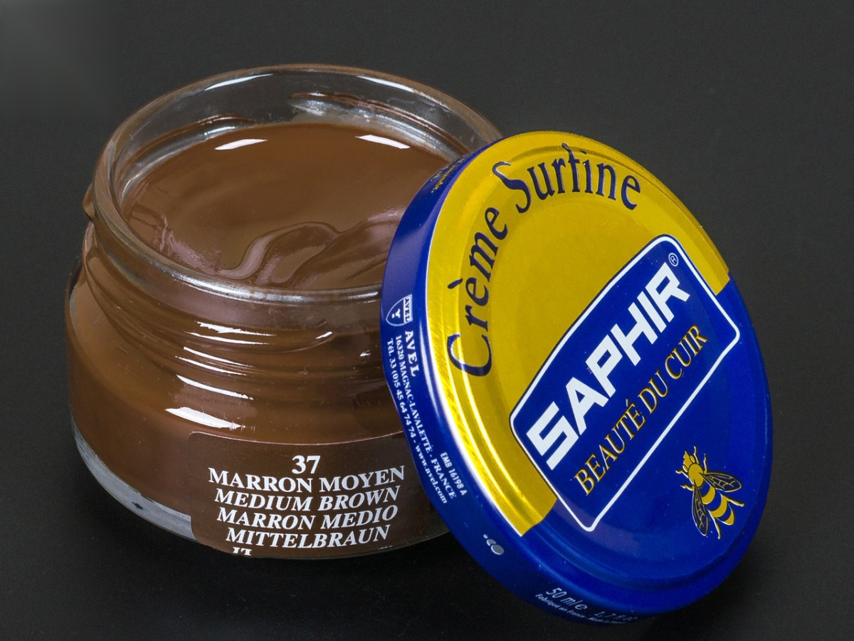 Зволожуючий крем для взуття Saphir Creme Surfine, кол. середньо-коричневий (37), 50 мл