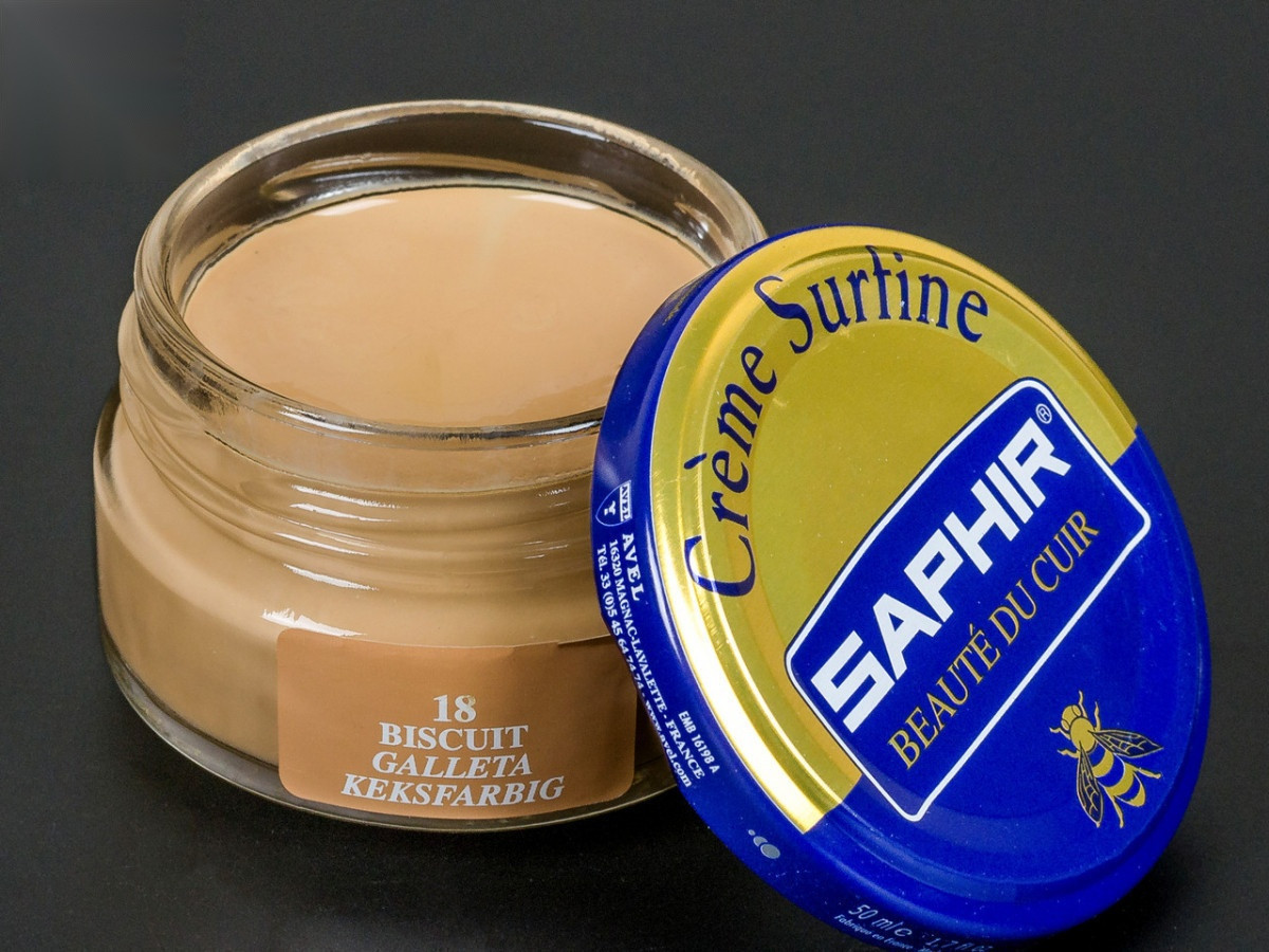 Зволожуючий крем для взуття Saphir Creme Surfine, кол. бісквіт (18), 50 мл