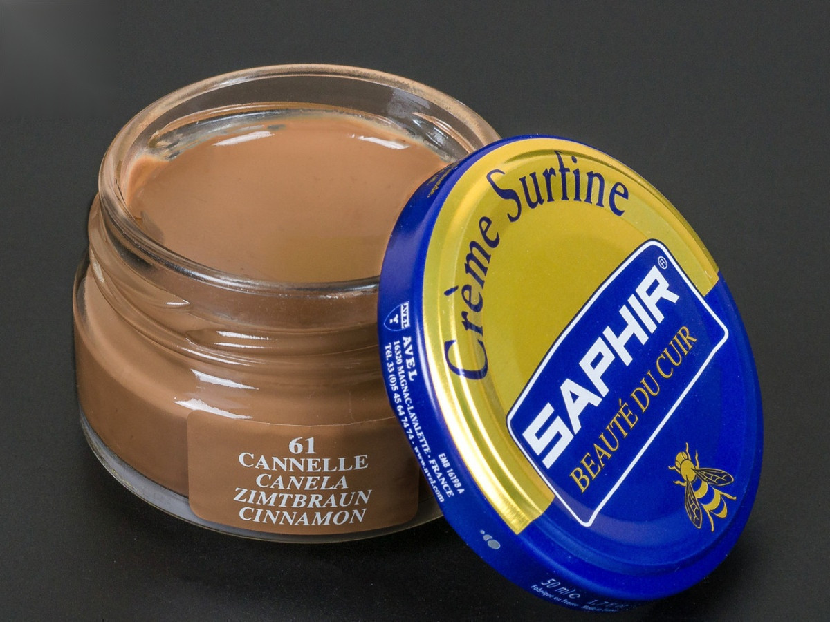 Зволожуючий крем для Взуття Saphir Creme Surfine, цв. кориця (61), 50 мл