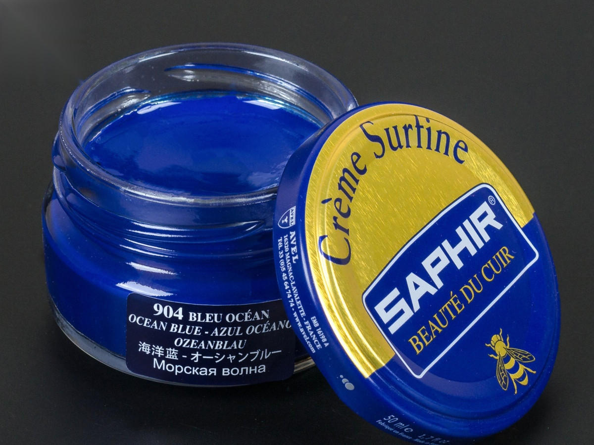 Зволожуючий крем для Взуття Saphir Creme Surfine, цв. морська хвиля (904), 50 мл