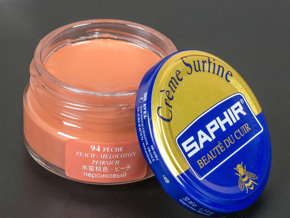 Зволожуючий крем для Взуття Saphir Creme Surfine, цв. персиковий (94), 50 мл