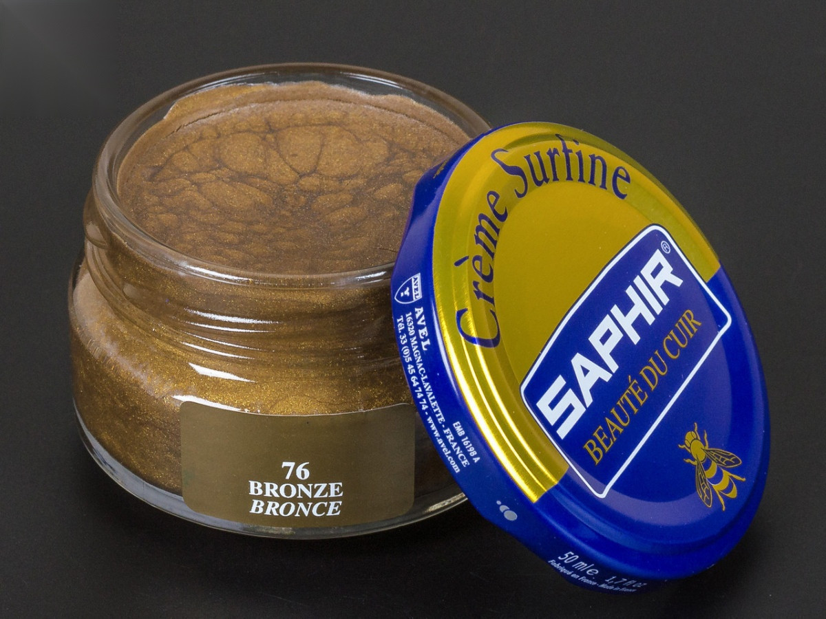 Зволожуючий крем для Взуття Saphir Creme Surfine, цв. бронзовий (76), 50 мл