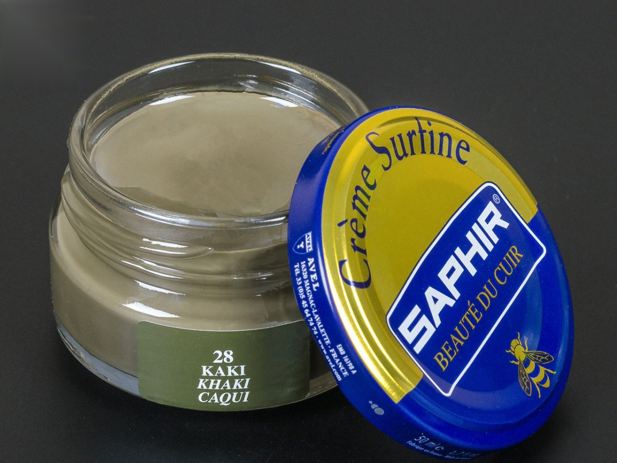 Зволожуючий крем для взуття Saphir Creme Surfine, кол. хакі (28), 50 мл