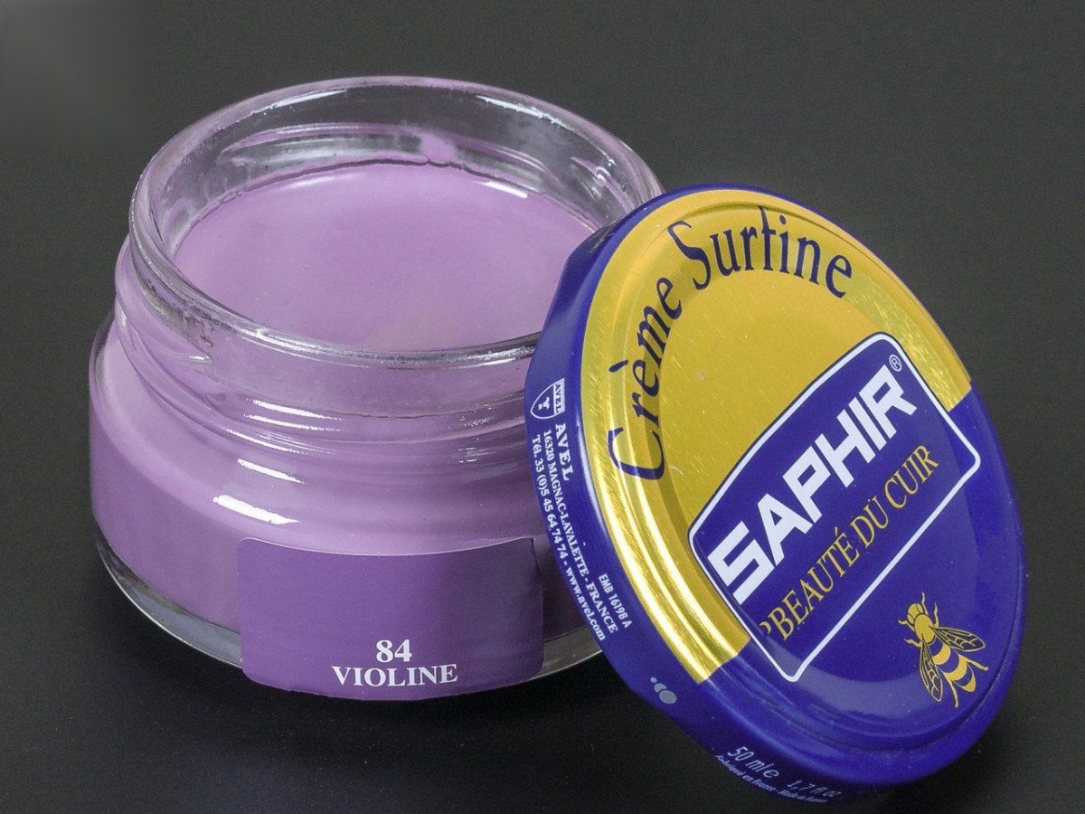 Зволожуючий крем для взуття Saphir Creme Surfine, кол. ліловий (84), 50 мл