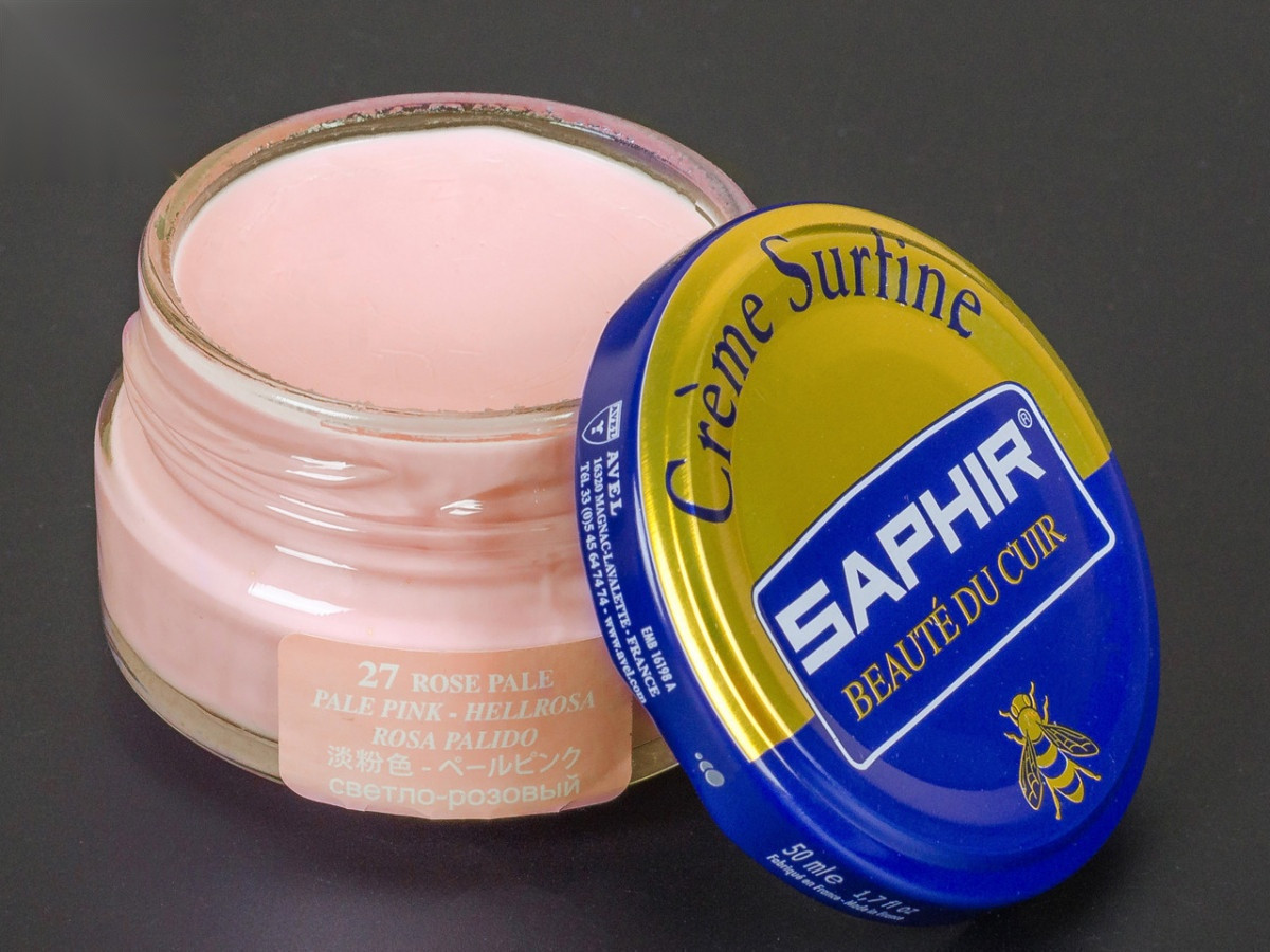 Зволожуючий крем для взуття Saphir Creme Surfine, кол. світло-рожевий (27), 50 мл