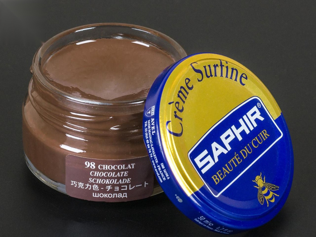 Зволожуючий крем для взуття Saphir Creme Surfine, кол. шоколад (98), 50 мл