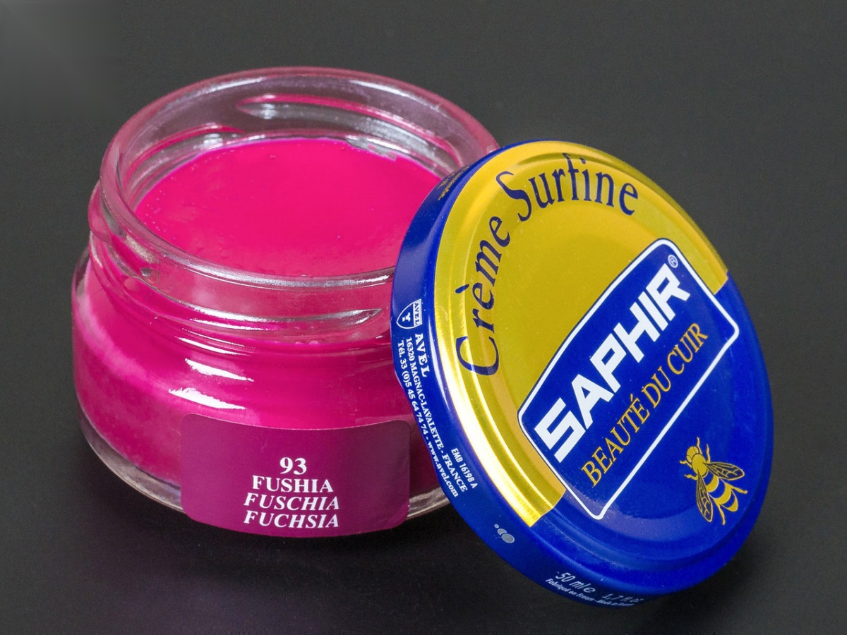 Зволожуючий крем для взуття Saphir Creme Surfine, кол. фуксія (93), 50 мл
