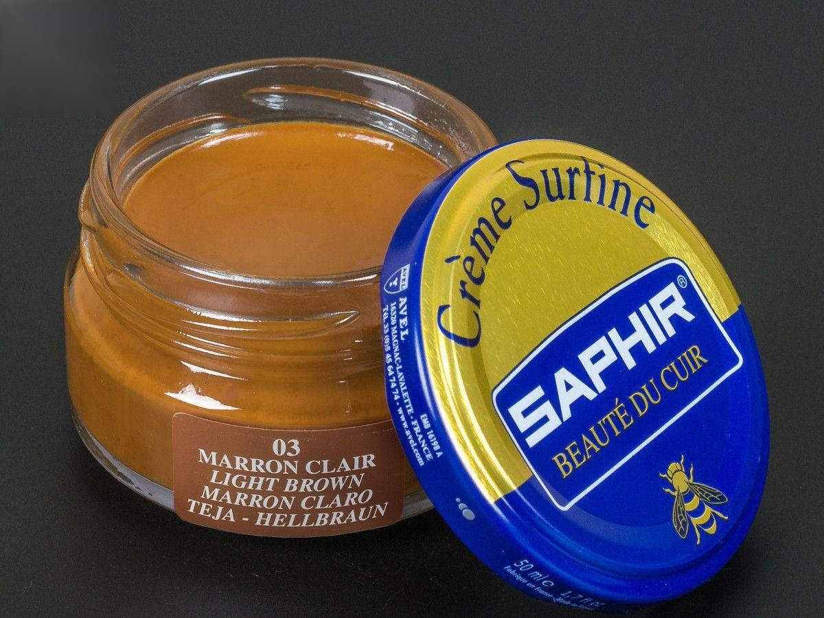 Зволожуючий крем для взуття Saphir Creme Surfine, кол. світло-коричневий (03), 50 мл