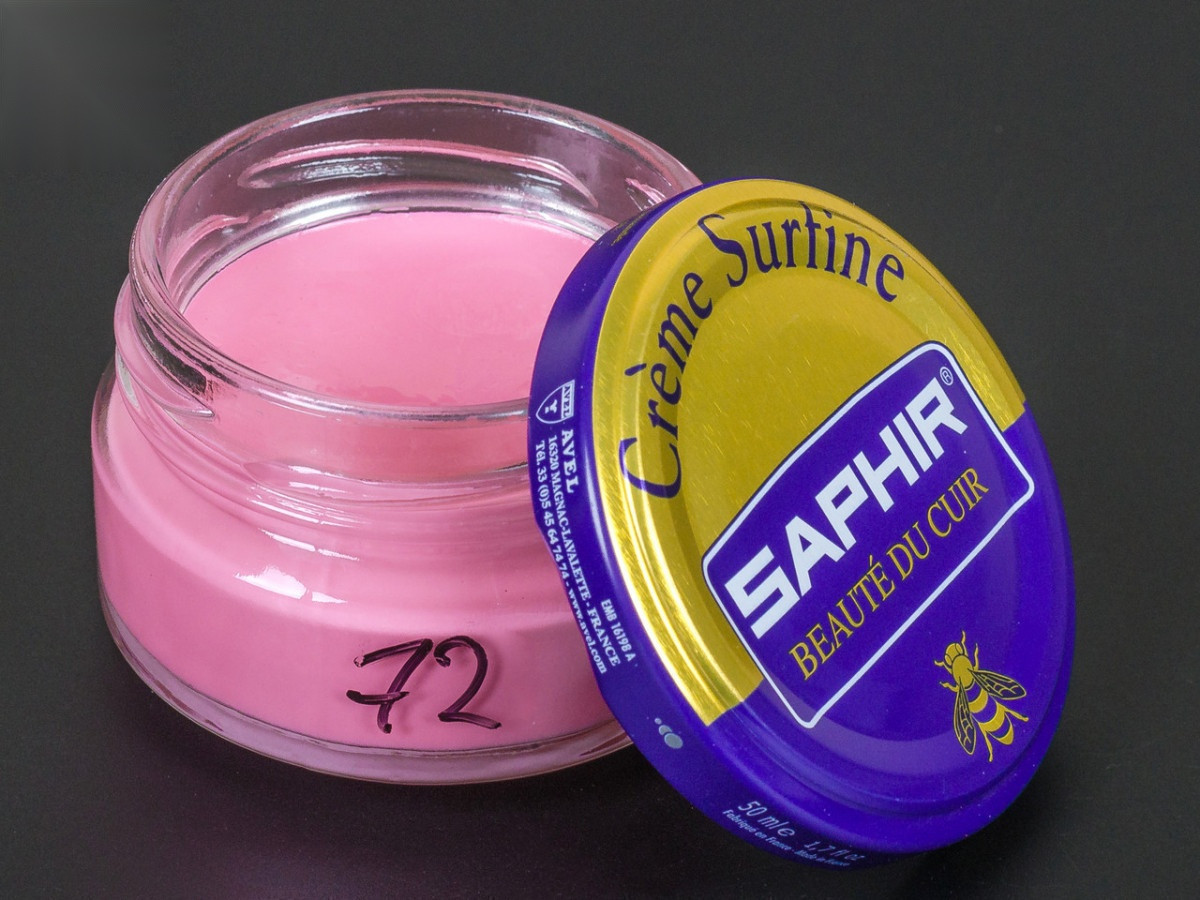 Зволожуючий крем для взуття Saphir Creme Surfine, кол. рожевий помпадур (72), 50 мл