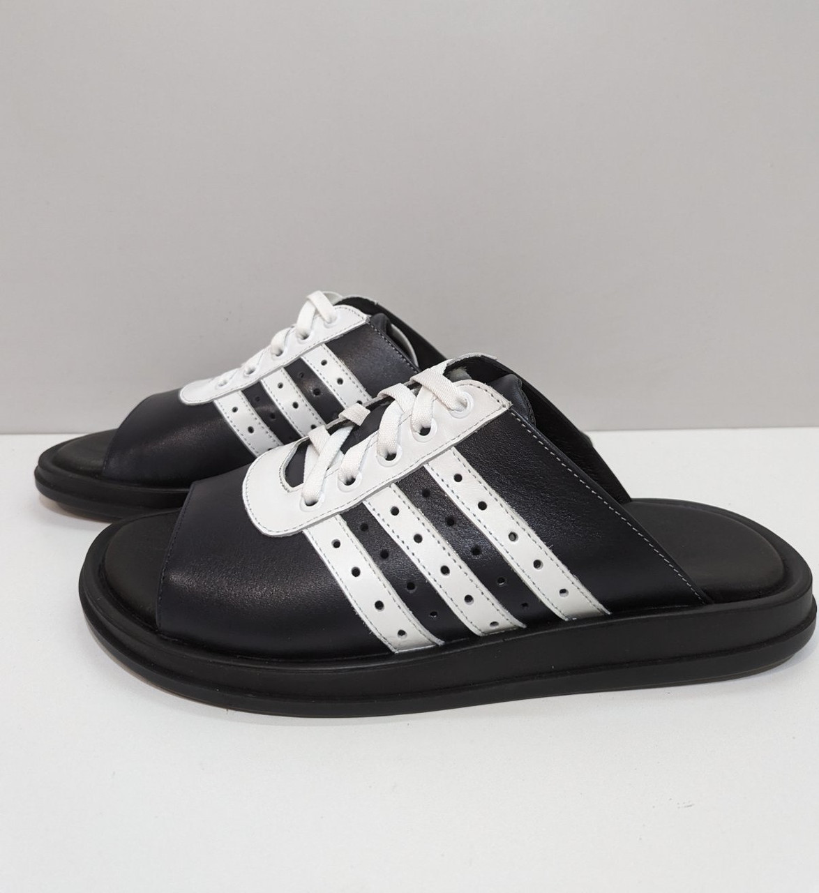 STTOPA Розміри 44-28,5 см. Шльопанці великих розмірів шкіряні. 372-4045 Сині Білі, фото 1