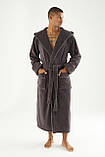 Чоловічий велюровий махровий халат із капюшоном Nusa, фото 4