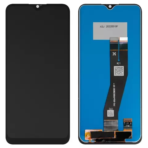 Дисплей для Samsung A025F/DS Galaxy A02s, M025 Galaxy M02s, чорний , без рамки, з чорним шлейфом