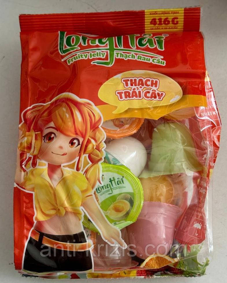 Цукерки желе Long Hai Fruity Jelly Anime фруктове желе асорті із соком фруктів 400 г (В'єтнамн), NEW 2025