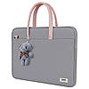 Брендова сумка для ноутбука BUBM з підвіскою у вигляді ведмедя сіра 14", фото 2