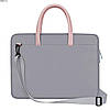 Брендова сумка для ноутбука BUBM з підвіскою у вигляді ведмедя сіра 14", фото 10