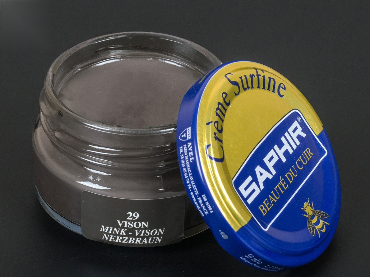 Зволожуючий крем для взуття Saphir Creme Surfine, кол. норка (29), 50 мл