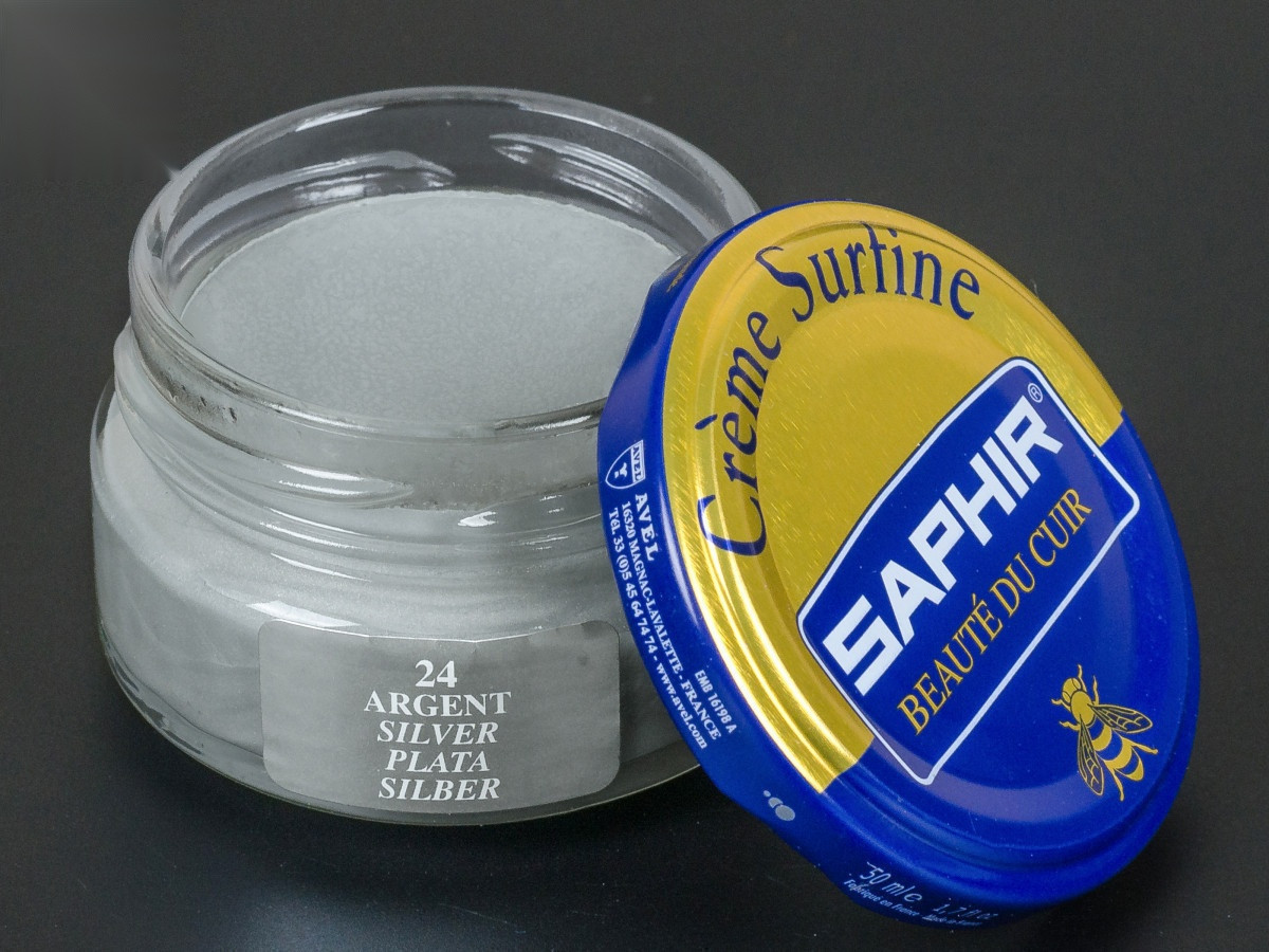 Зволожуючий крем для взуття Saphir Creme Surfine, кол. срібний (24), 50 мл