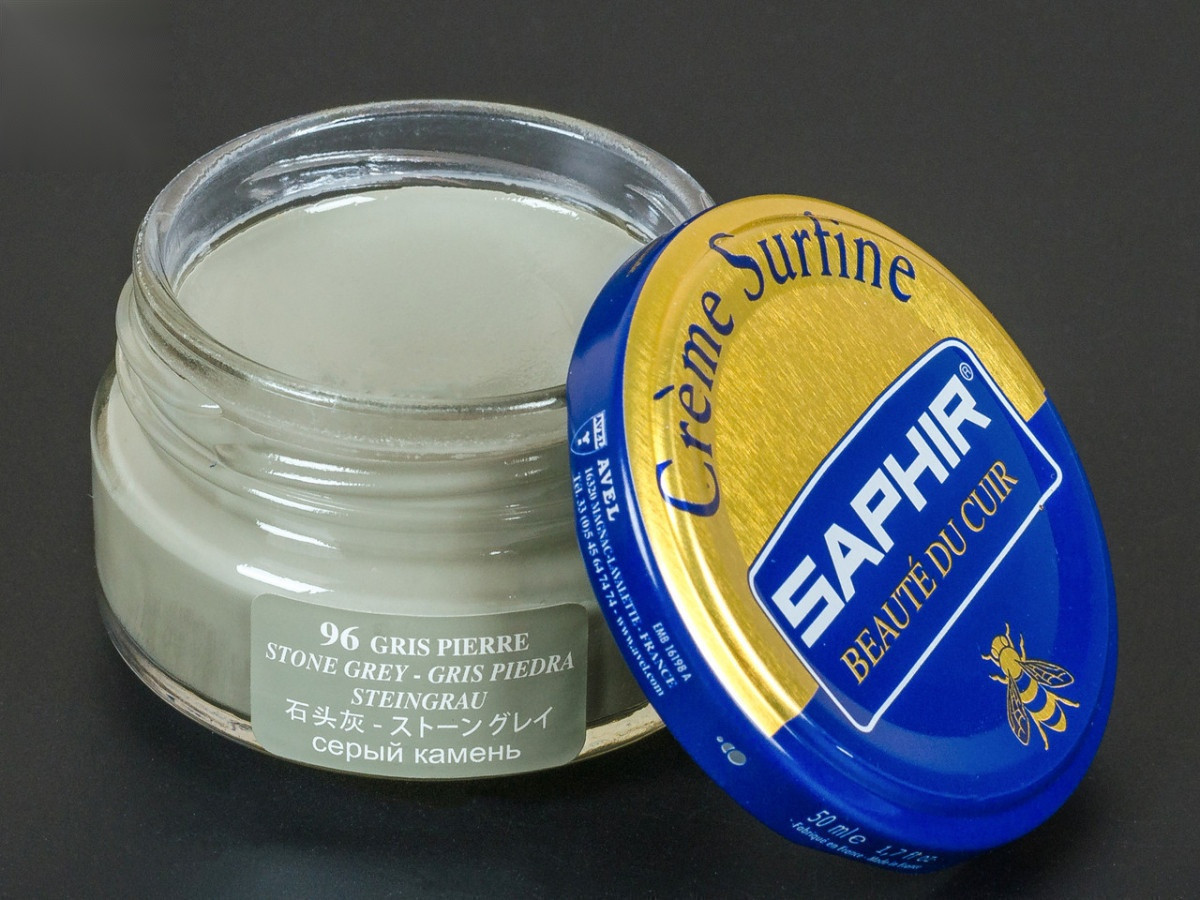 Зволожуючий крем для взуття Saphir Creme Surfine, кол. сірий граніт (96), 50 мл