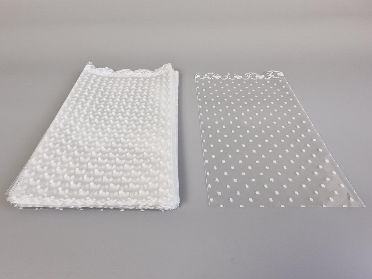 Пакет із малюнком для пакування подарунків (15 *30) No75/1 (ажурний) "Сніжинка" (100 шт.), фото 1