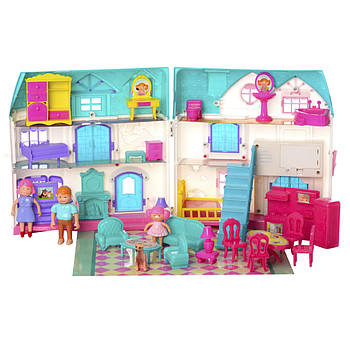 Дитячий розкладний іграшковий будиночок з ляльками та меблями 1205 Дитячий ляльковий будиночок