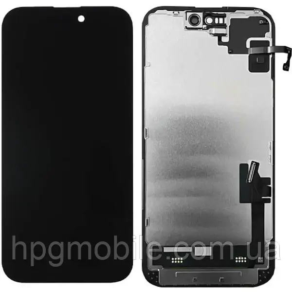 Дисплей для iPhone 15 (6.7 in) OLED модуль (екран та сенсор) Чорний, фото 1