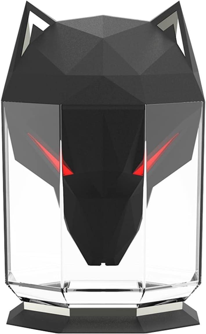 Портативний зволожувач повітря, USB аромадифузер з підсвіткою Wolf 650 мл, чорний