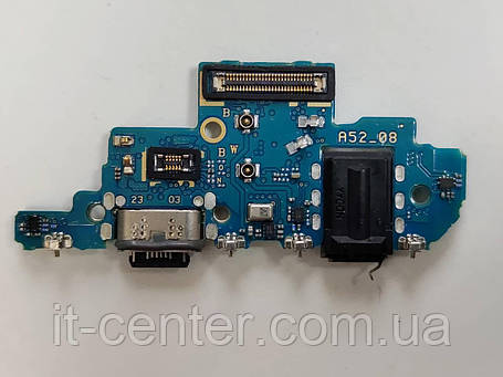 Шлейф (Flat cable) Samsung A525F Galaxy A52 з роз'ємом зарядки, навушників, з мікрофоном ОРИГІНАЛ, фото 3