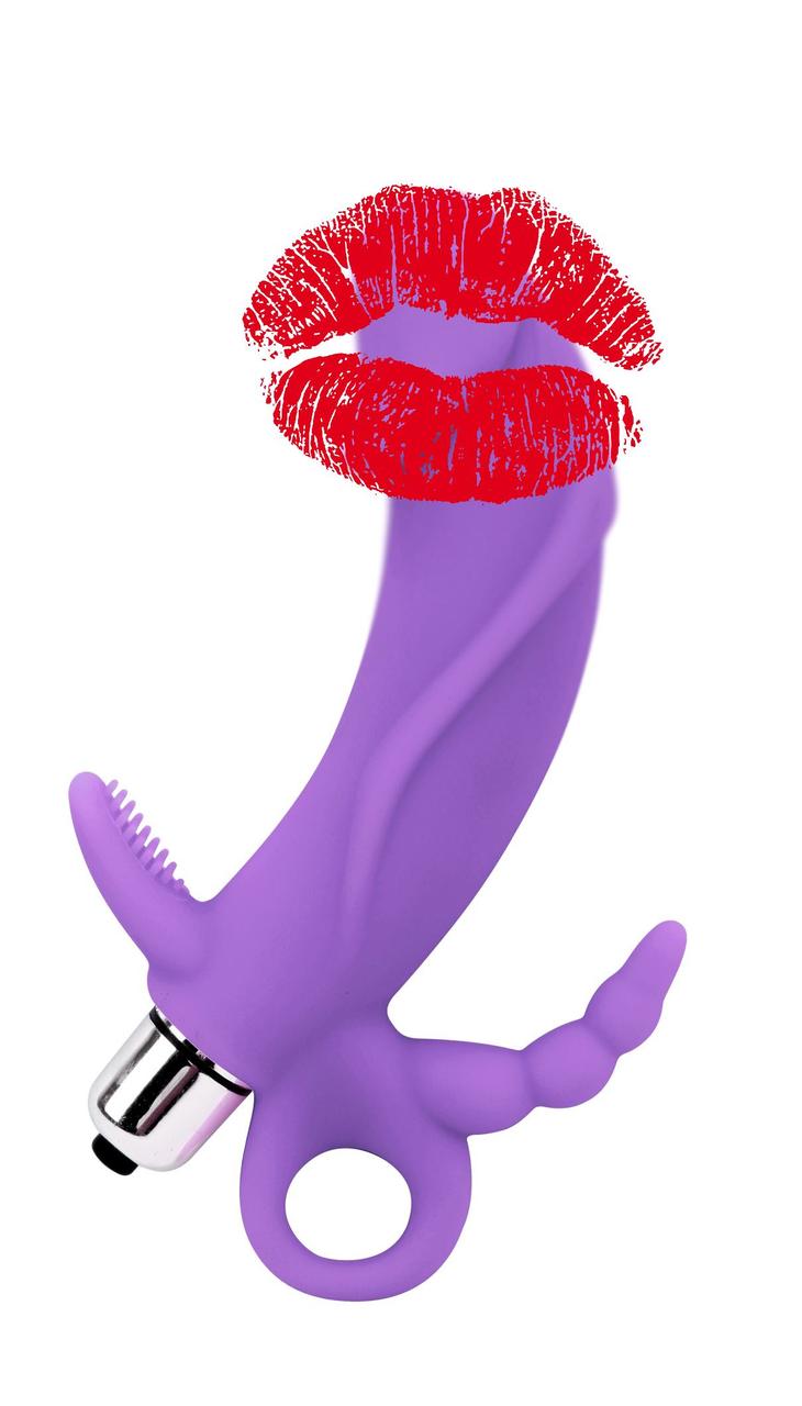 Вібратор потрійний реалістичний Chisa Sweet Breeze, фіолетовий, 14.7 х 3.7 см, фото 1