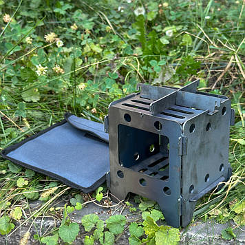 Комплект Похідна Піч-щіпочниця мала розбірна 13.5х13.5х15см 2мм з чохлом